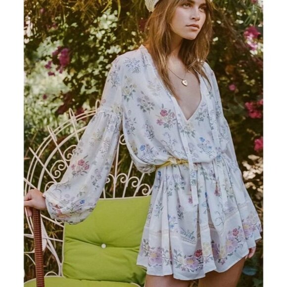 BNWT Spell Light Floral Posy Longsleeve  Minidress/tunic Gardenia XS - Picture 13 of 16